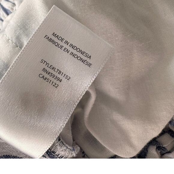 BLL BeachLunchLounge Small Blue Stripe Pants Linen Cotton Blend - Picture 5 of 9